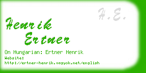 henrik ertner business card